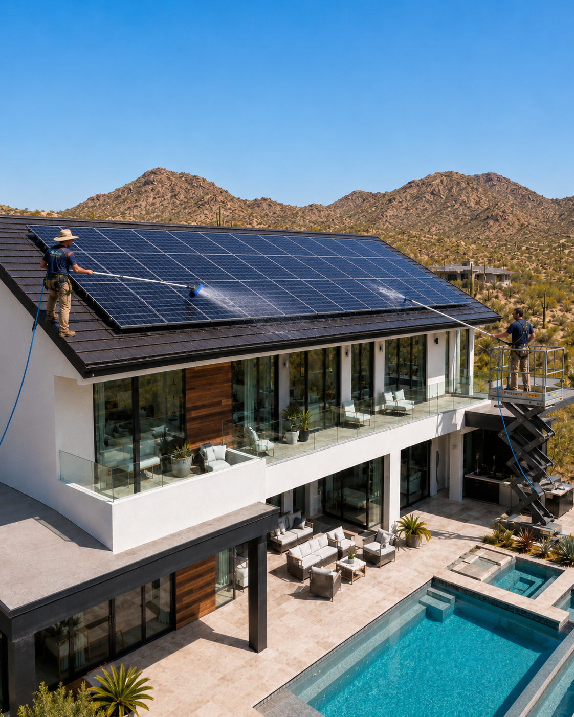 Luxury Arizona home with solar panels